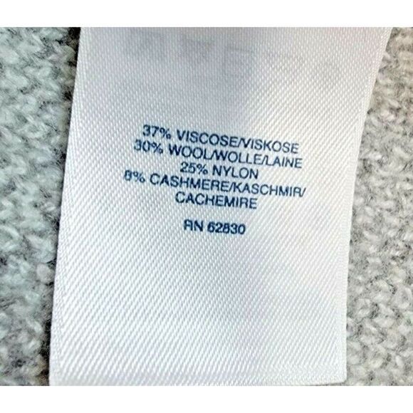 Lands End Cardigan Wrap Wool‎ Cashmere Blend Plaid PM 10-12 Petite Medium Gray - Picture 7 of 7